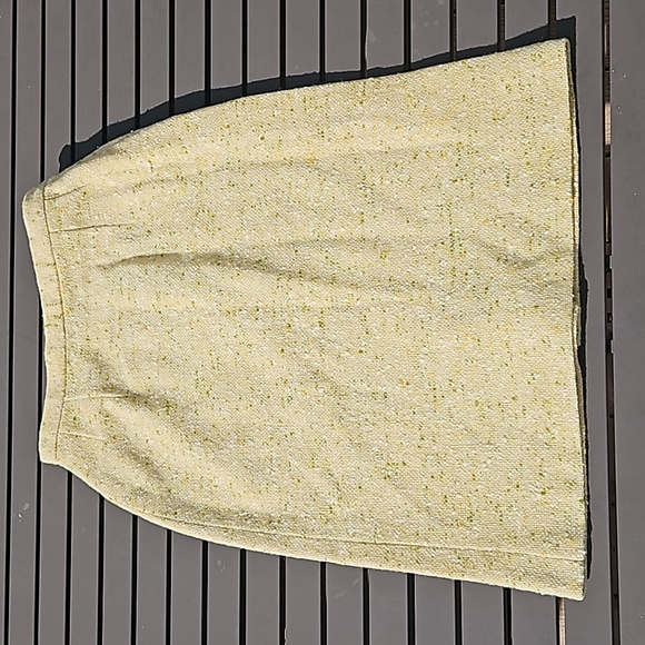 VINTAGE PENDLETON SKIRT 100% Wool yellow green 12 Pleated